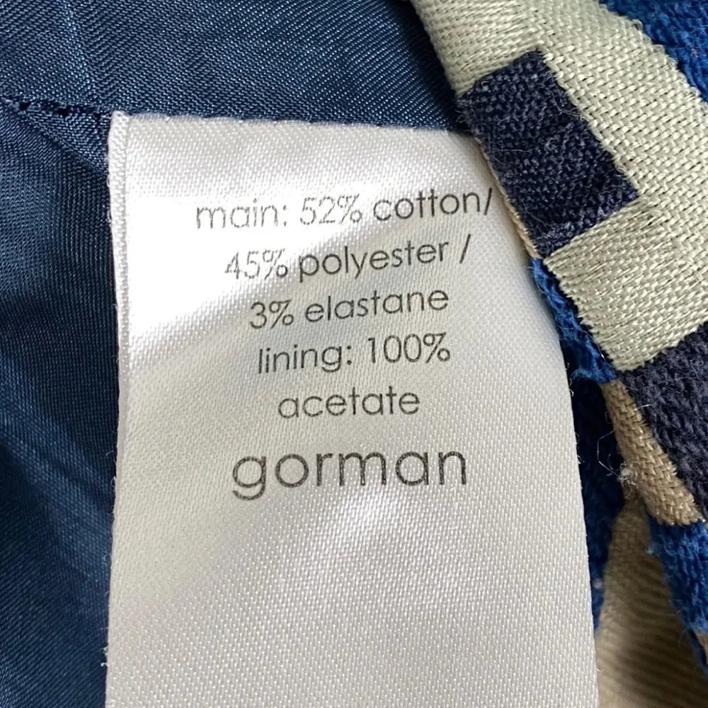 Gorman Women’s Shift Dress Blue Green Beige Aztec Short Puff Sleeve Size S 8 - Picture 10 of 12